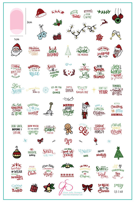 Clear Jelly Stamper- C-68- Sassy Christmas