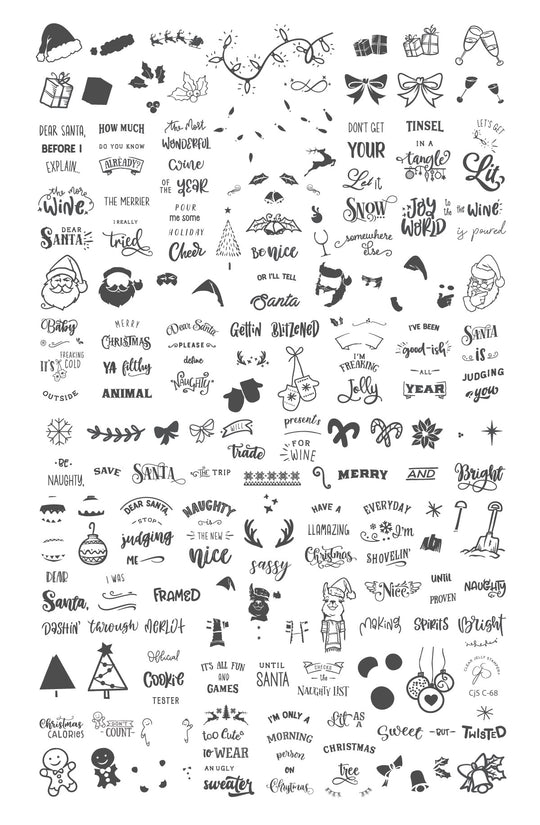 Clear Jelly Stamper- C-68- Sassy Christmas