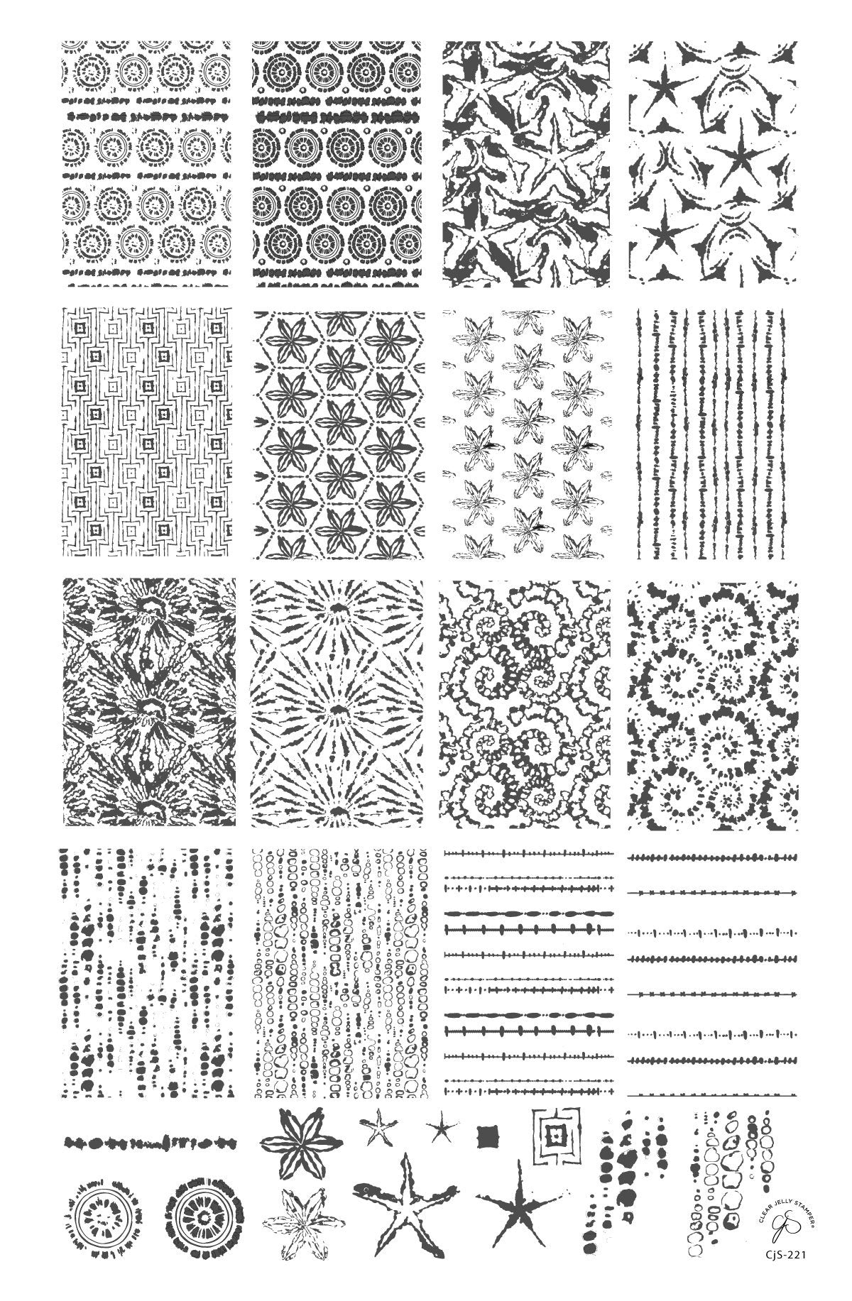 Clear Jelly Stamper- CjS-221- Shibori