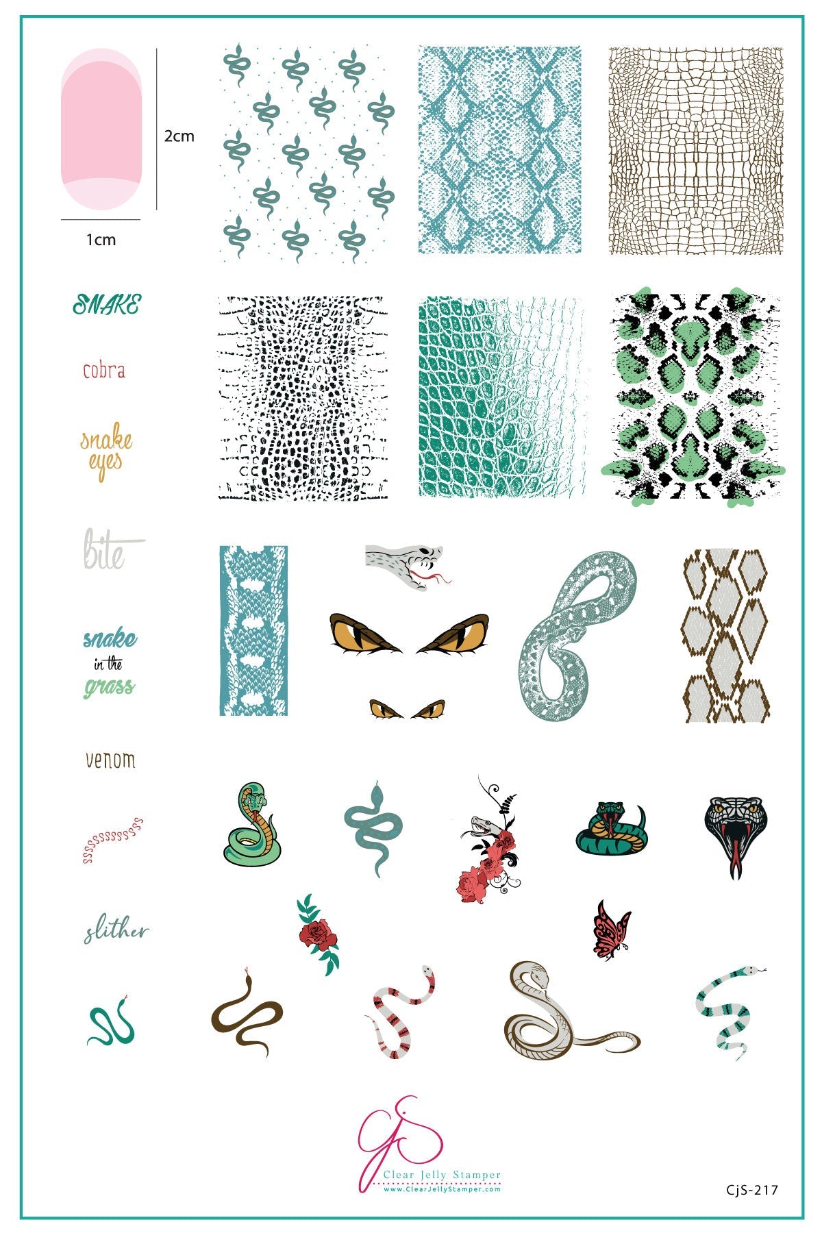 Clear Jelly Stamper- CjS-217- Snake