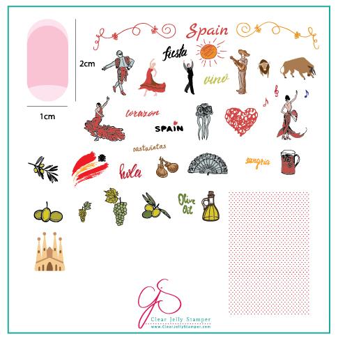 Clear Jelly Stamper- LC-64- Viva Espana