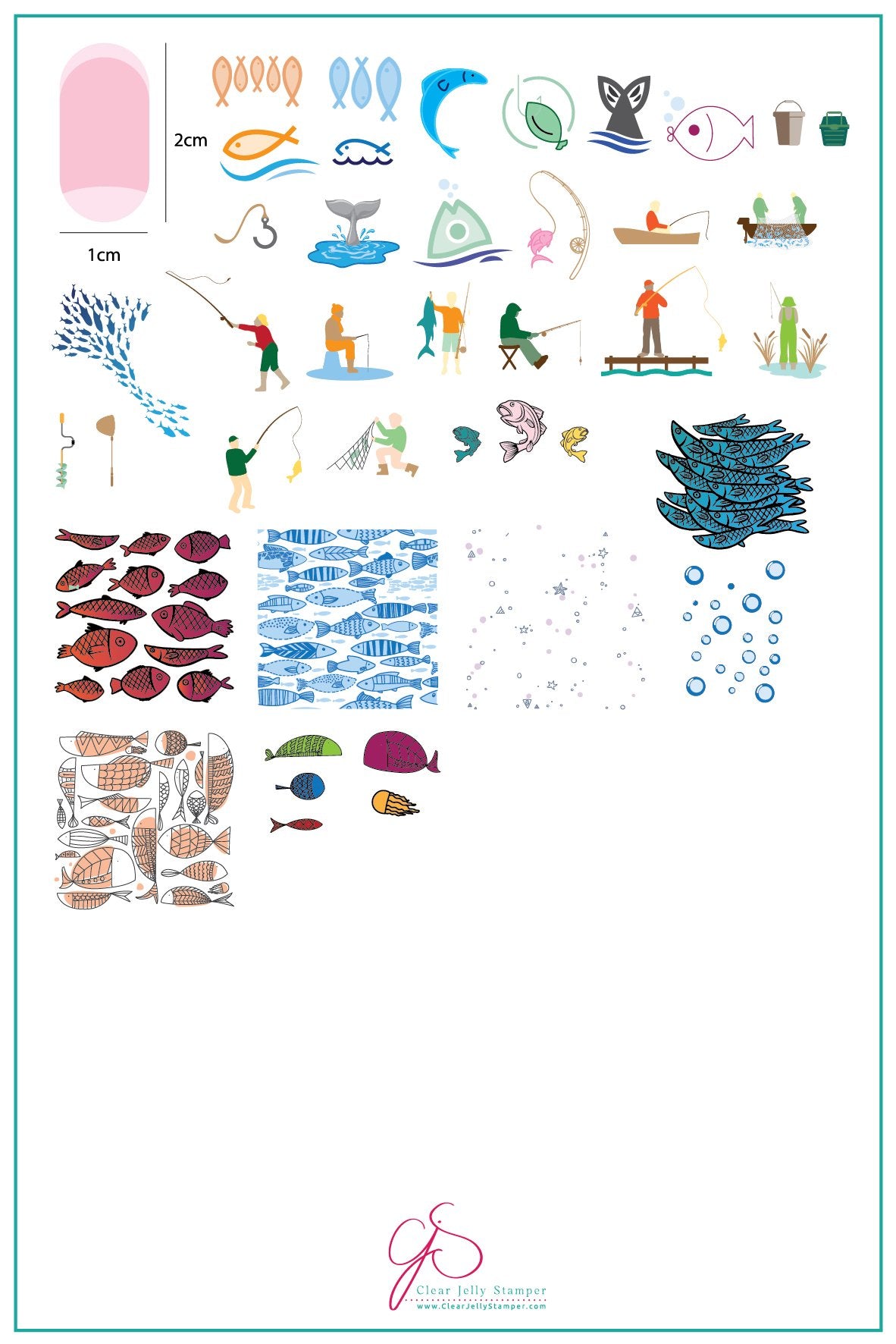 Clear Jelly Stamper- LC-55- Gone Fishing