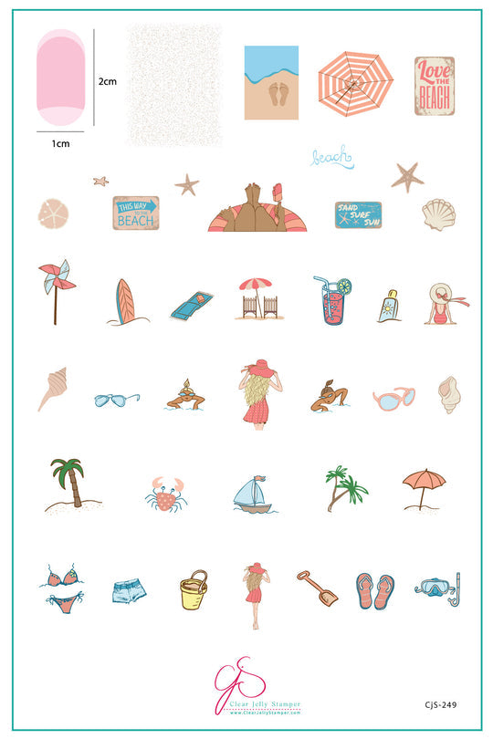Clear Jelly Stamper- CjS-249- This Way to the Beach