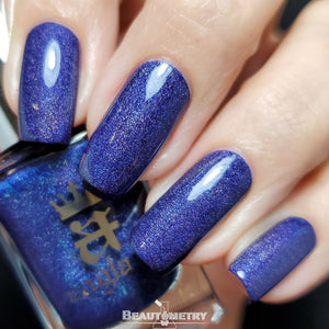 tristam navy blue holographic nail polish
