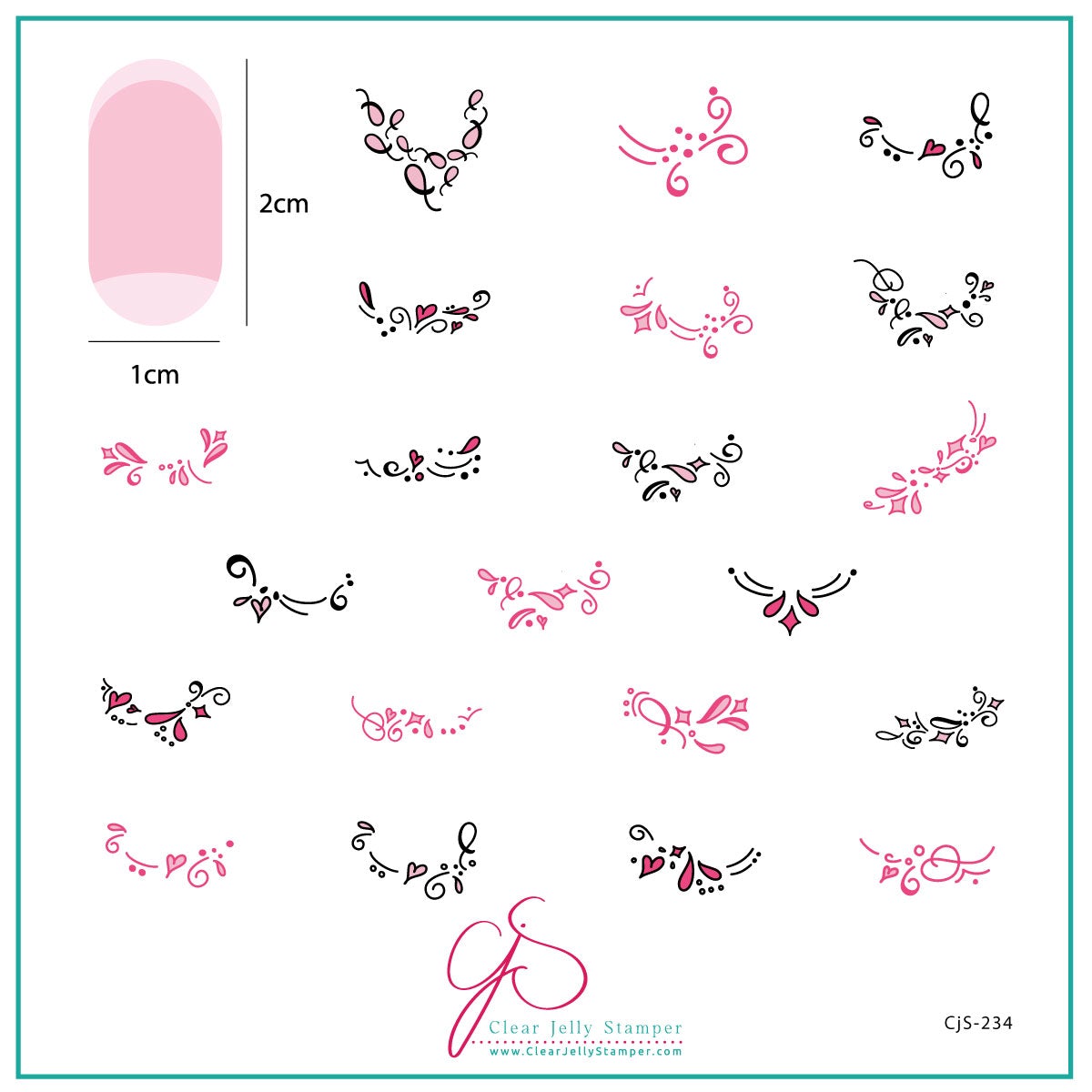 Clear Jelly Stamper- CjS-234- Twirly Swirly French