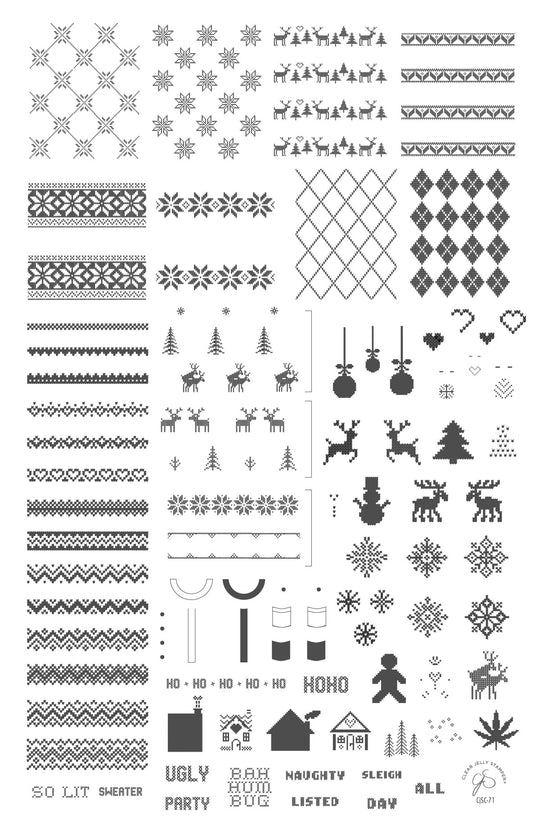 Clear Jelly Stamper- C-71- Ugly Sweater Party