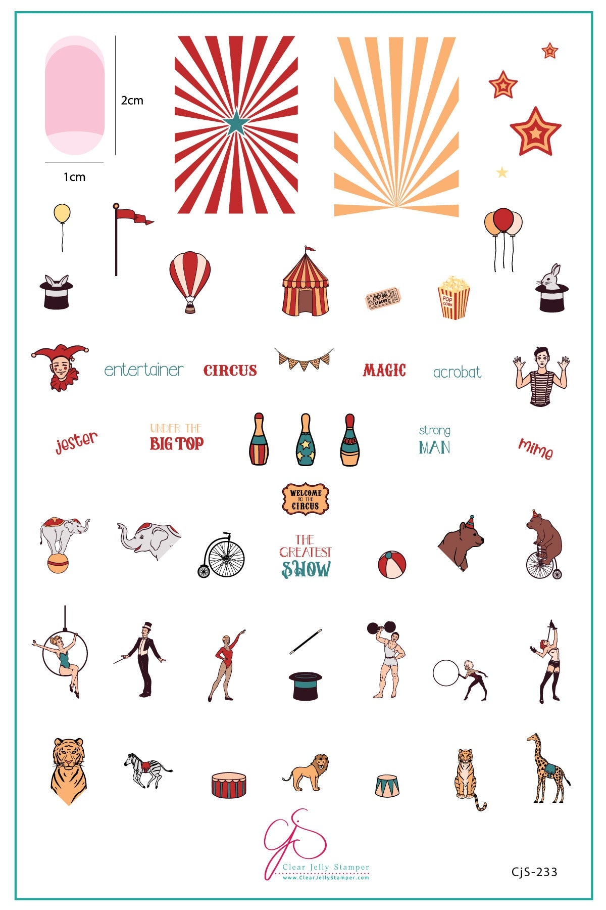 Clear Jelly Stamper- CjS-233- Under the Big Top