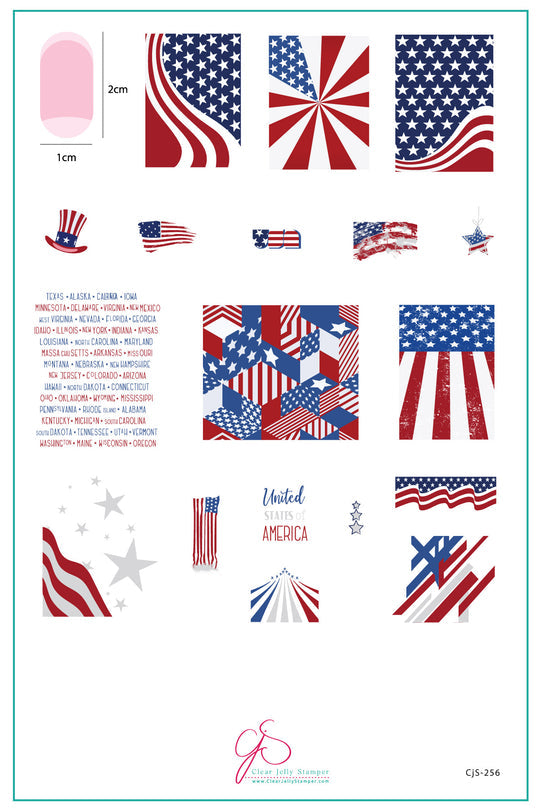 Clear Jelly Stamper- CjS-256- United States of America