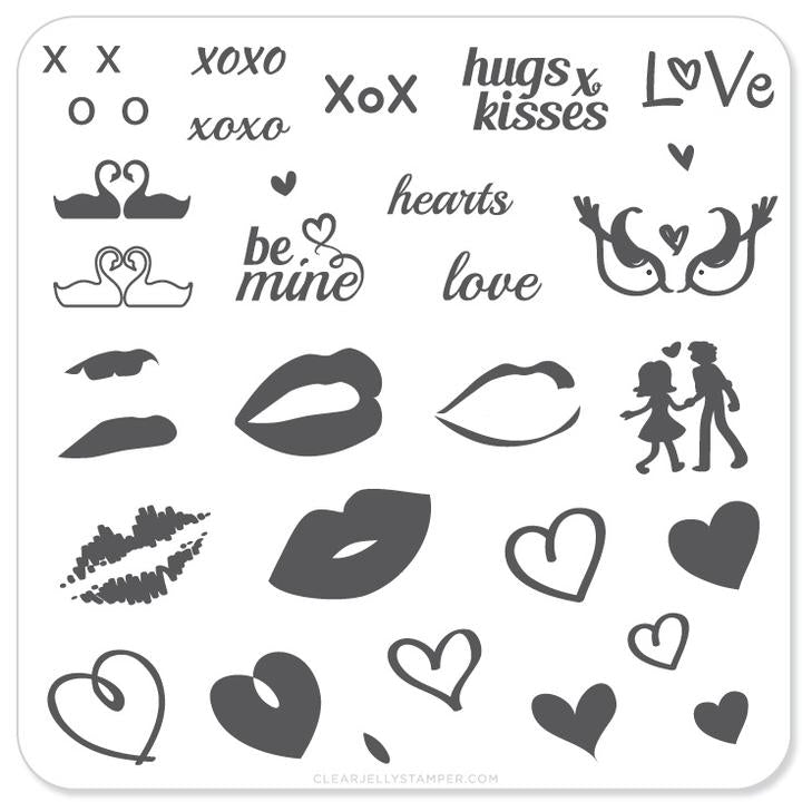 Clear Jelly Stamper- V-01- Luscious Lips &amp; Love