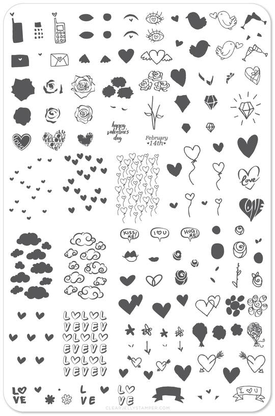 Valentine's Day Design Love Heart Nail Stamping Plates 2022 New