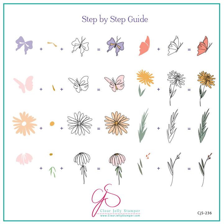 Clear Jelly Stamper- CjS-236- Walk in the Meadow