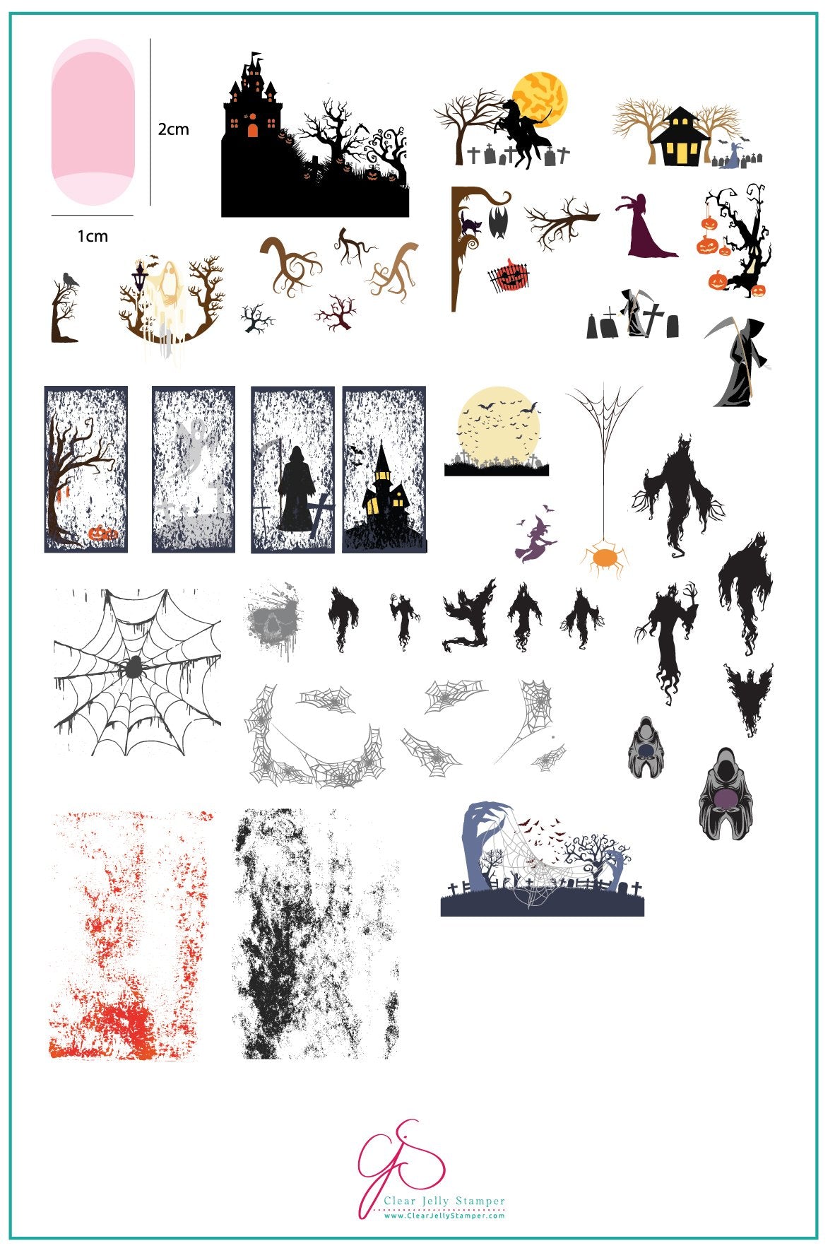 Clear Jelly Stamper- H-37- Creepy Hollow