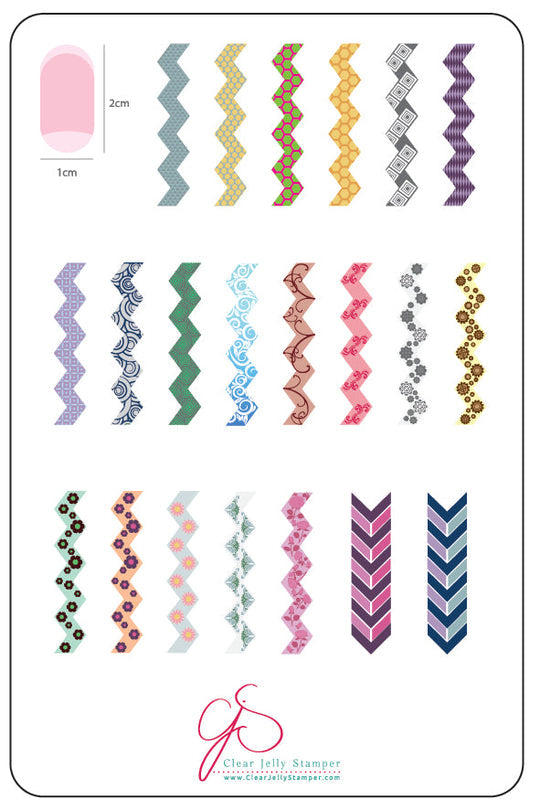 Clear Jelly Stamper- LC-36- Chantel&#39;s Chevrons