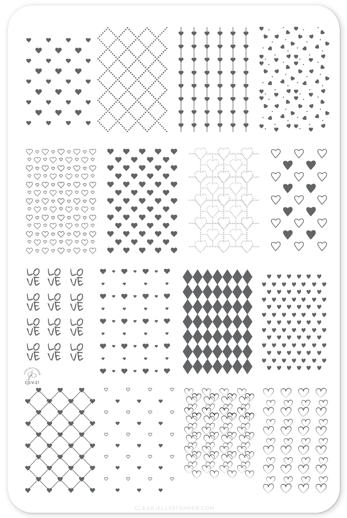 Clear Jelly Stamper- V-21- Wallpaper- LOVE!