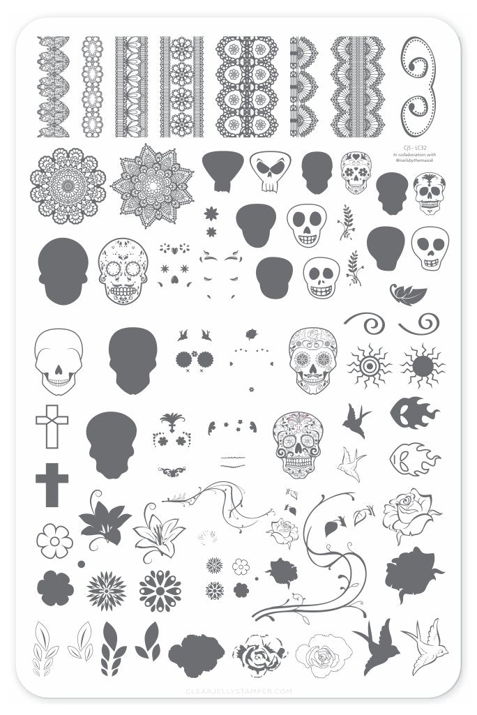 Clear Jelly Stamper- LC-32- Dark Eyes - &#39;Calaveras&#39;