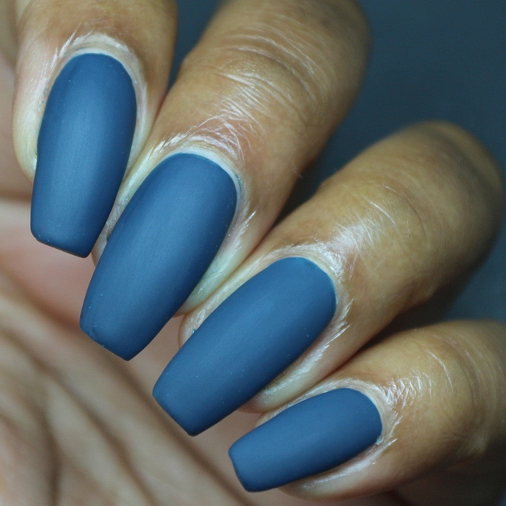 Press On Nails UK -Aroura- Coffin Nails Royal Blue Gloss/Matte finish –  Youaregoldbeauty