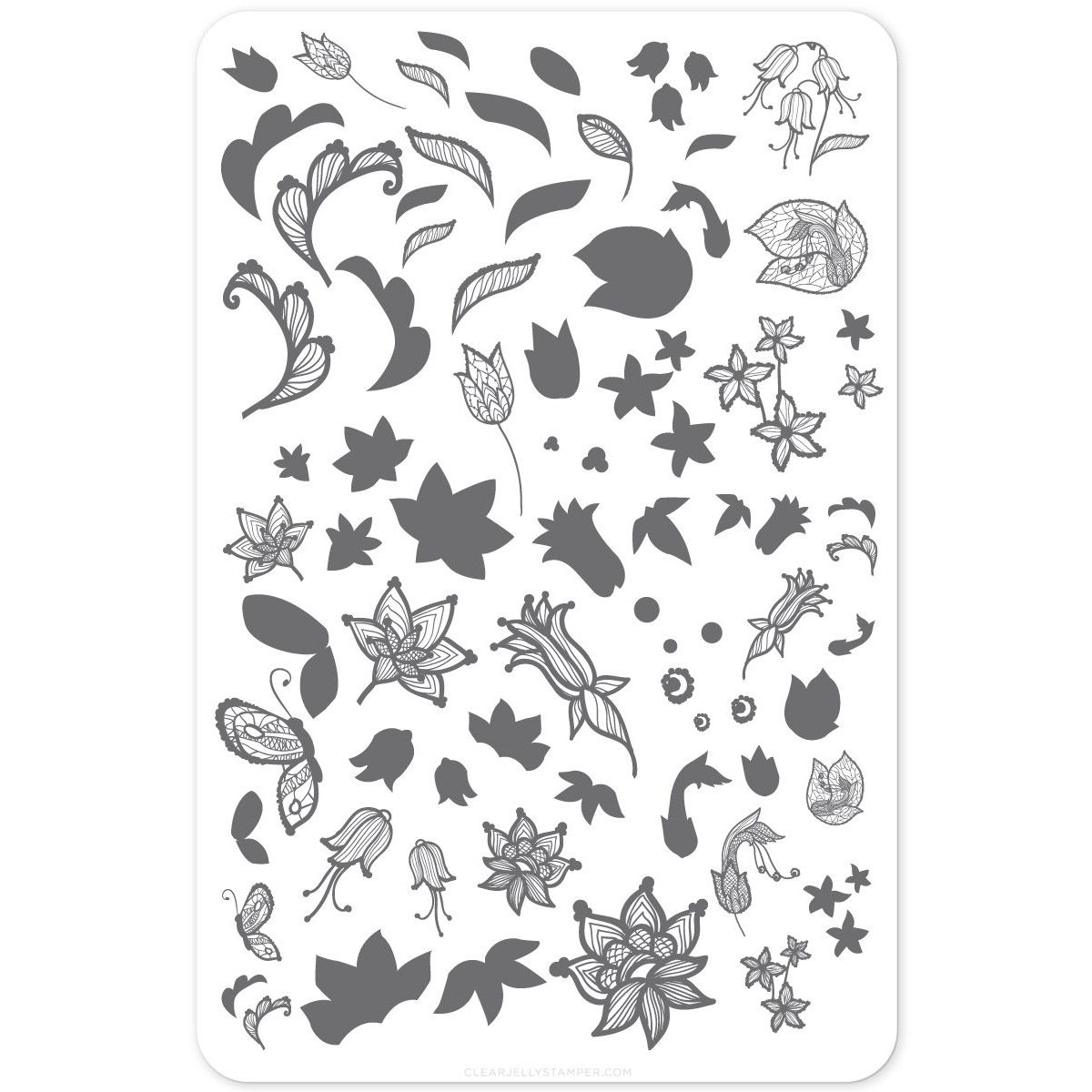 Clear Jelly Stamper- CjS-050- Petals of Lace