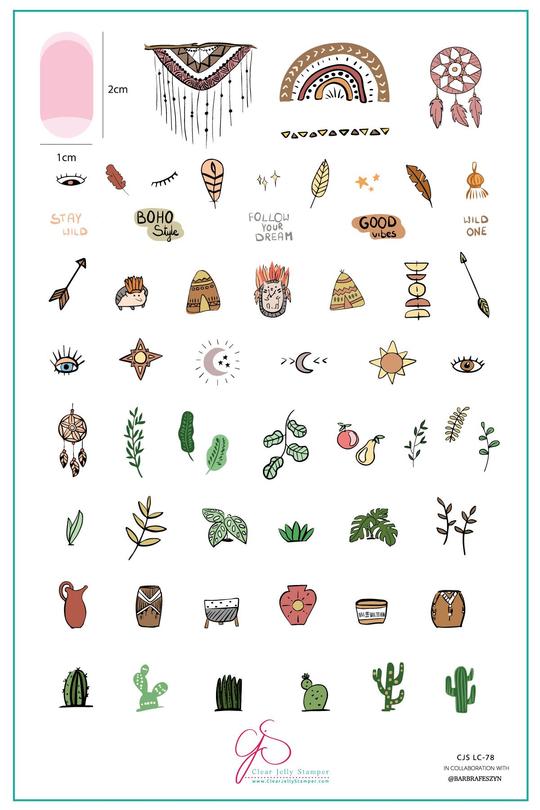 Clear Jelly Stamper- LC-78- Sketched Art by @barbrafeszyn