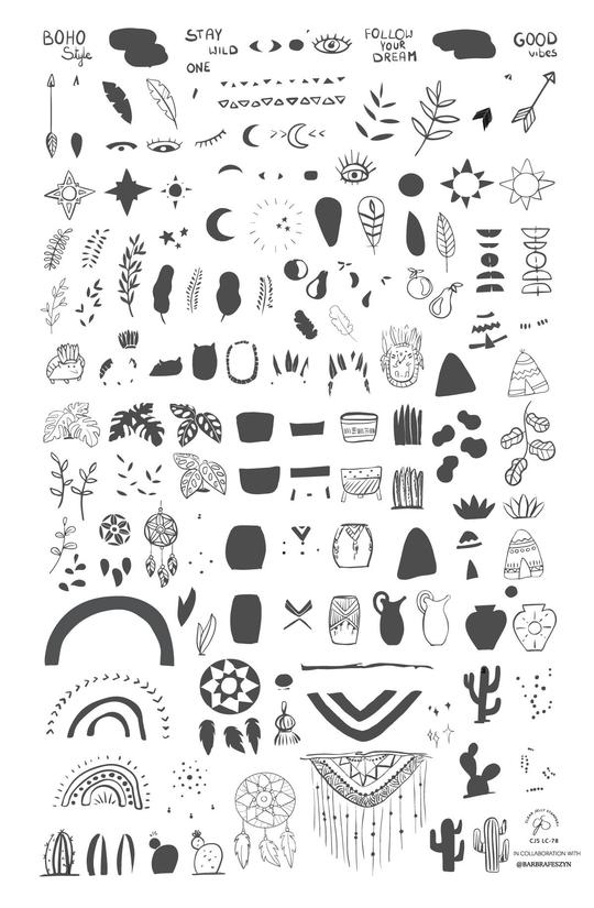 Clear Jelly Stamper- LC-78- Sketched Art by @barbrafeszyn