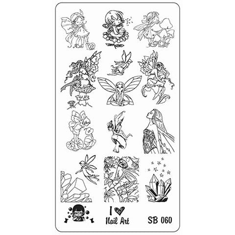 Sugar Bubbles SB060 fairy nail stamping plate. Available on Beautometry.com.