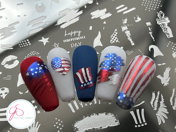 Clear Jelly Stamper- CjS-255- Fourth of July