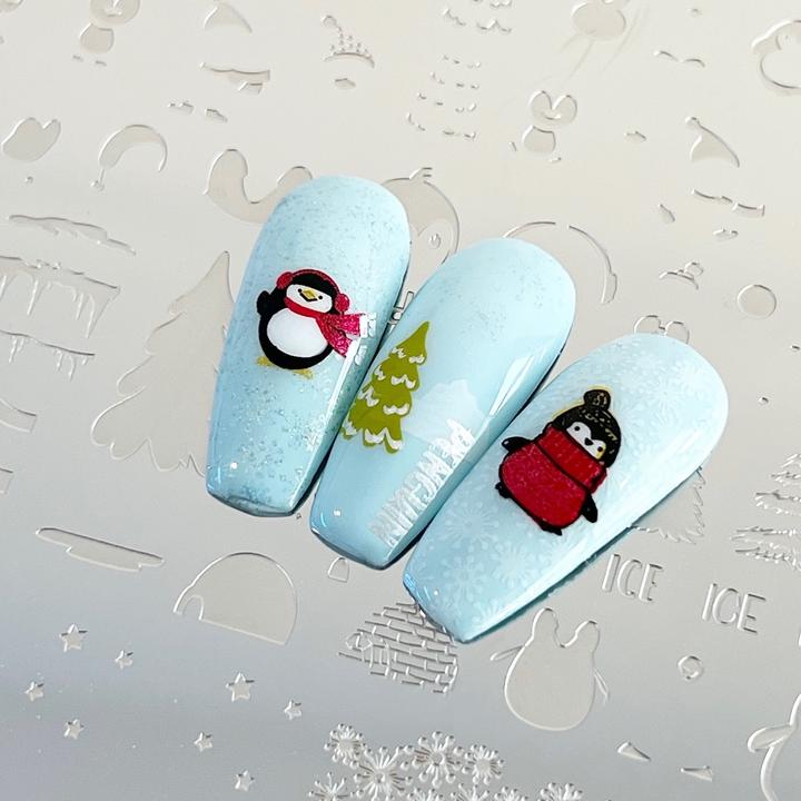 Clear Jelly Stamper- C-61- Playful Penguins