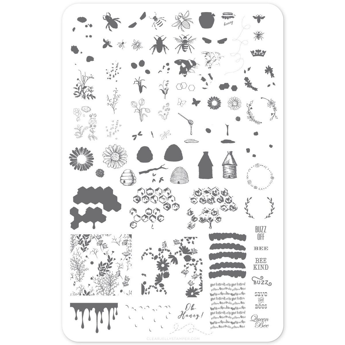 Clear Jelly Stamper- CjS-068- Save the Bees!