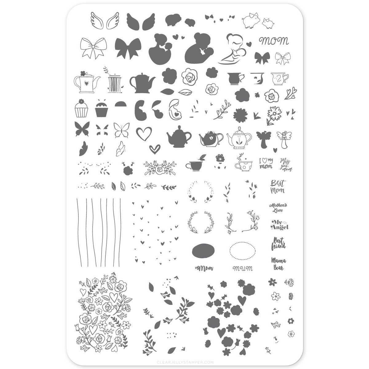 Clear Jelly Stamper- I Love My Mom! (CjSH-19)