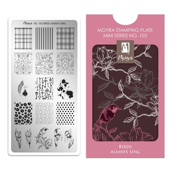 Moyra Mini Stamping Plate 103- Birds Always Sing