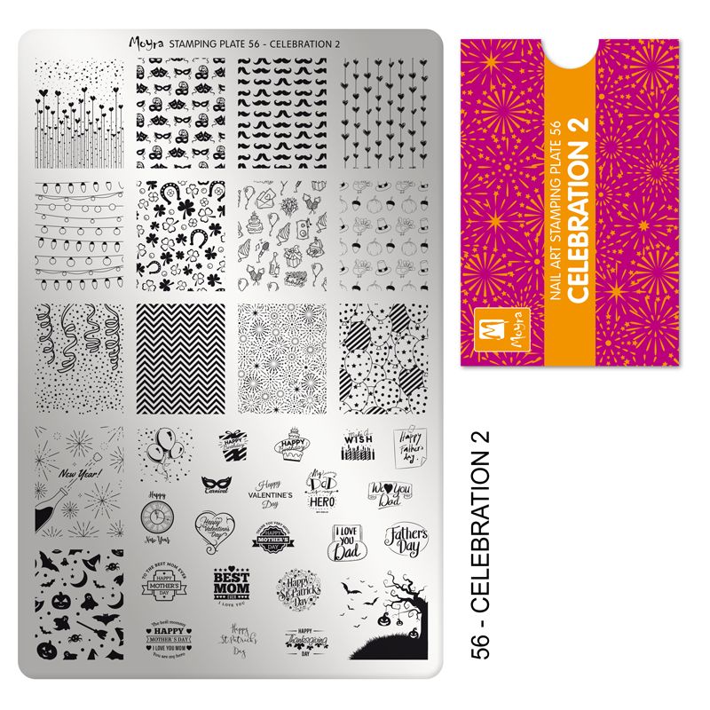 Moyra Stamping Plate 56- Celebration 2