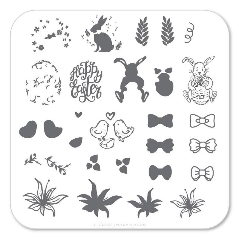 Clear Jelly Stamper- Bitty Bunnies 'n Blooms (CjSH-10)