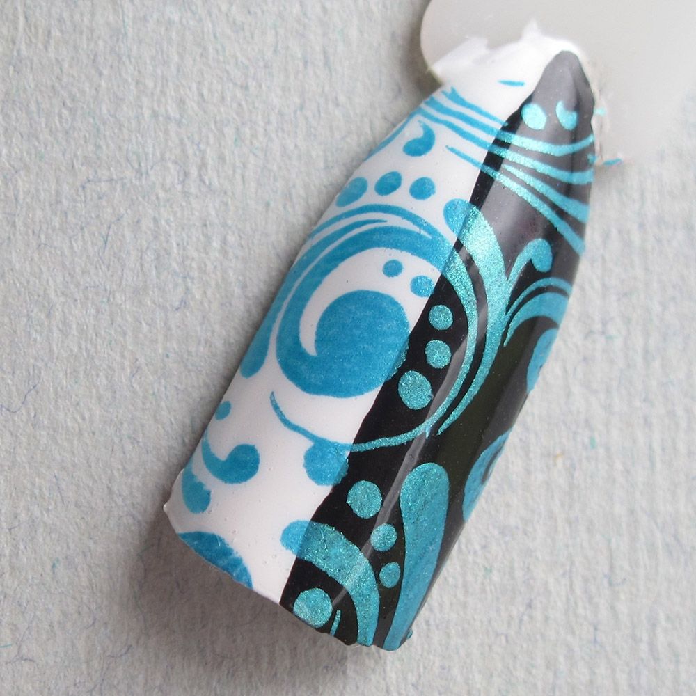 Hit the Bottle &quot;Sparkling Cyan-ide&quot; Stamping Polish