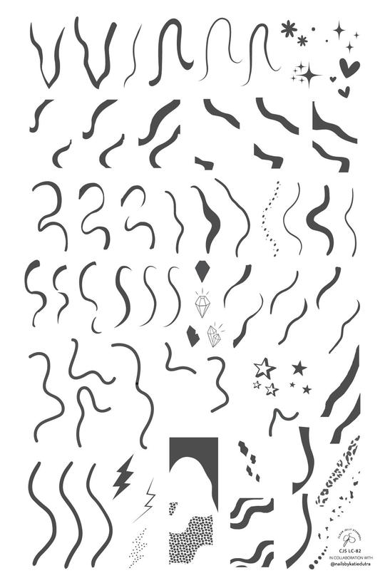 Clear Jelly Stamper- LC-82- Funky Swirls