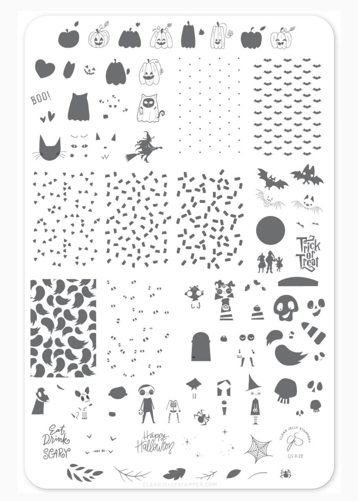 Clear Jelly Stamper- H-42- Trick or Creeping