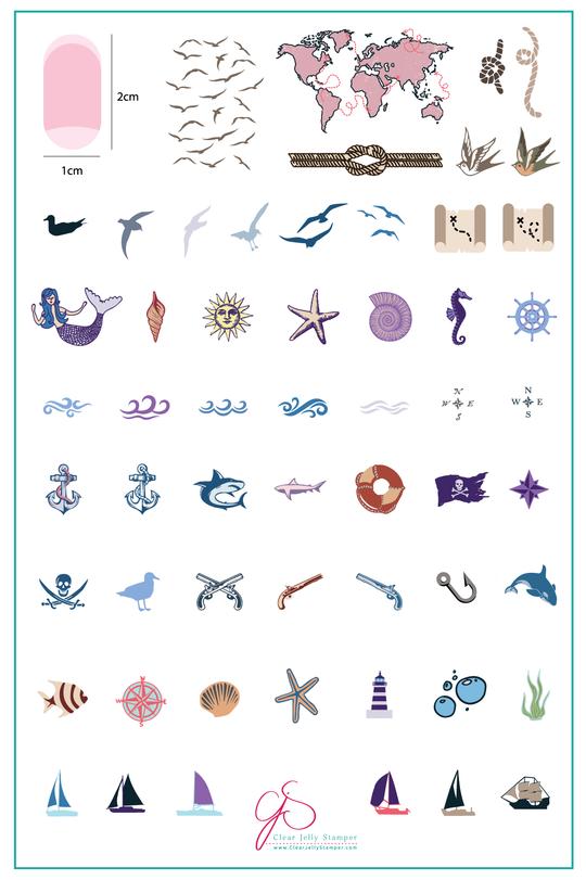 Clear Jelly Stamper- LC-11- Treasures of the Sea