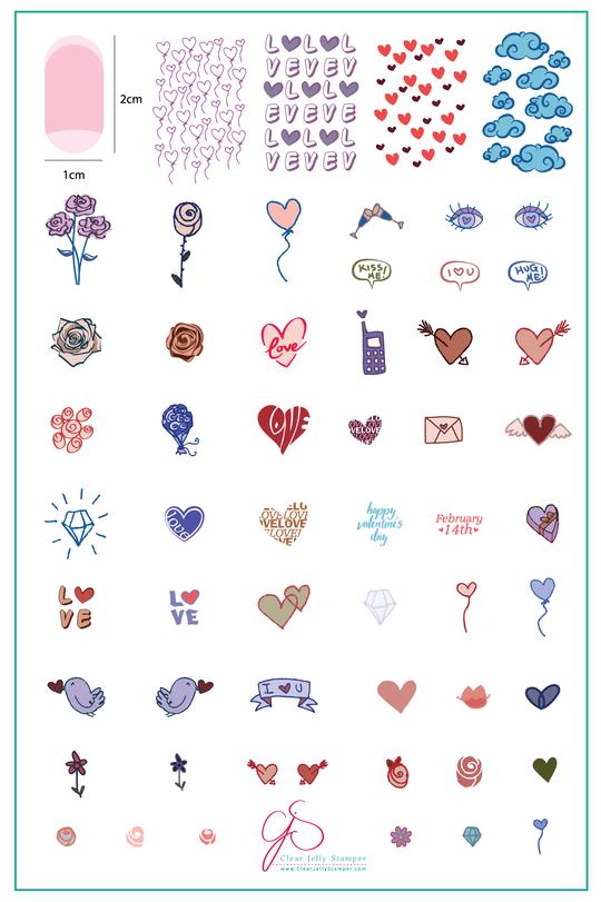 Clear Jelly Stamper- V-03- Never Ending LoVe!