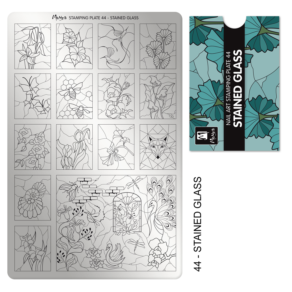 Moyra Stamping Plate 044- Stained Glass