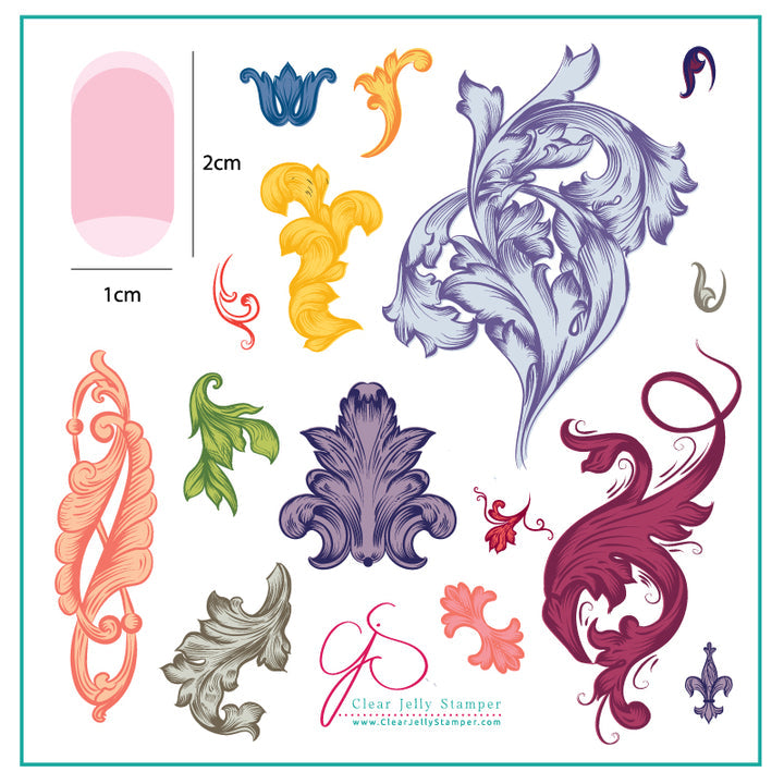Clear Jelly Stamper- CjS-045- Ornamental Flourish
