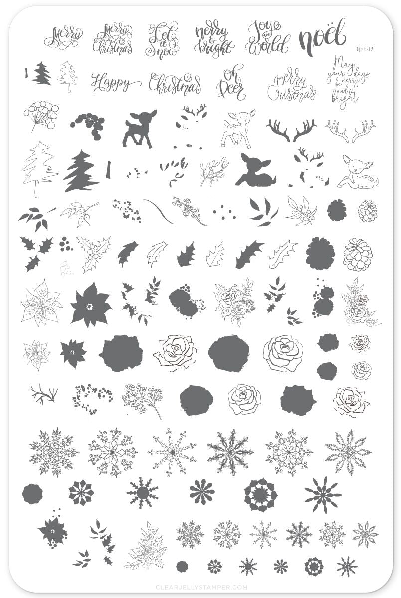 Clear Jelly Stamper- C-19- Merry Christmas My Deer