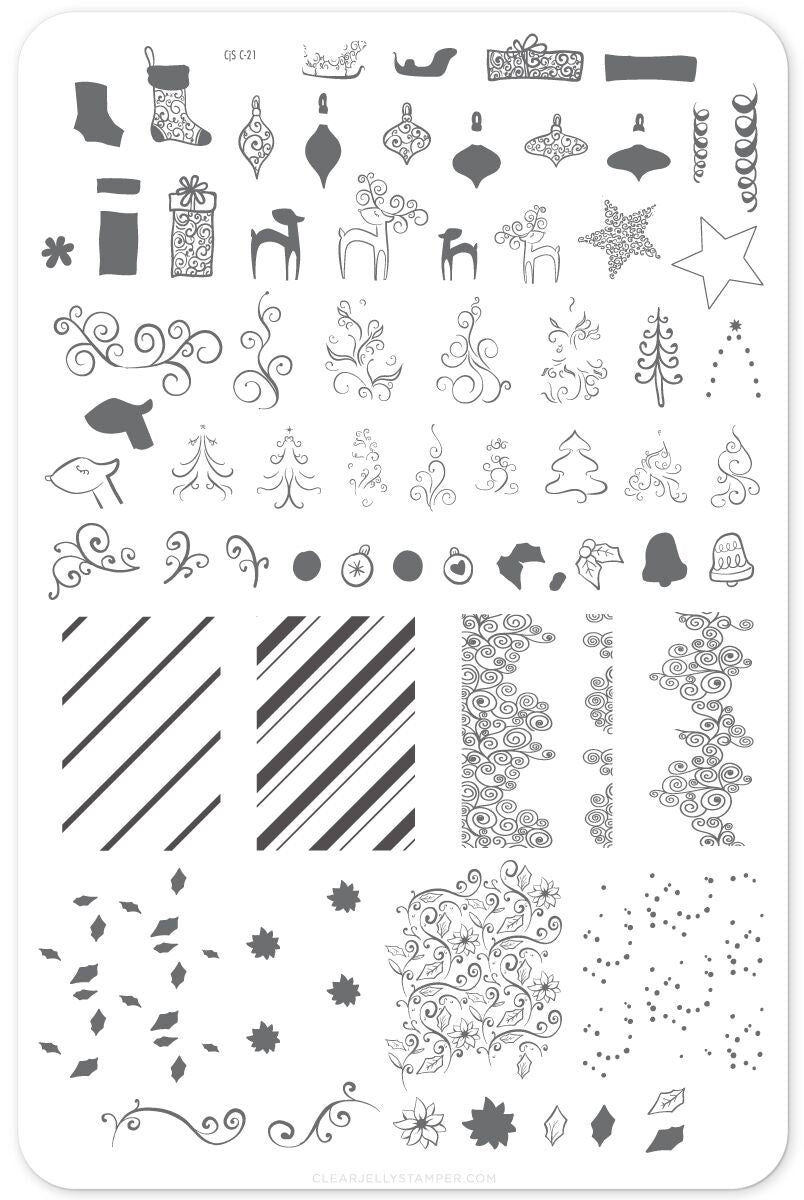 Clear Jelly Stamper- C-21- Baubles &amp; Bells