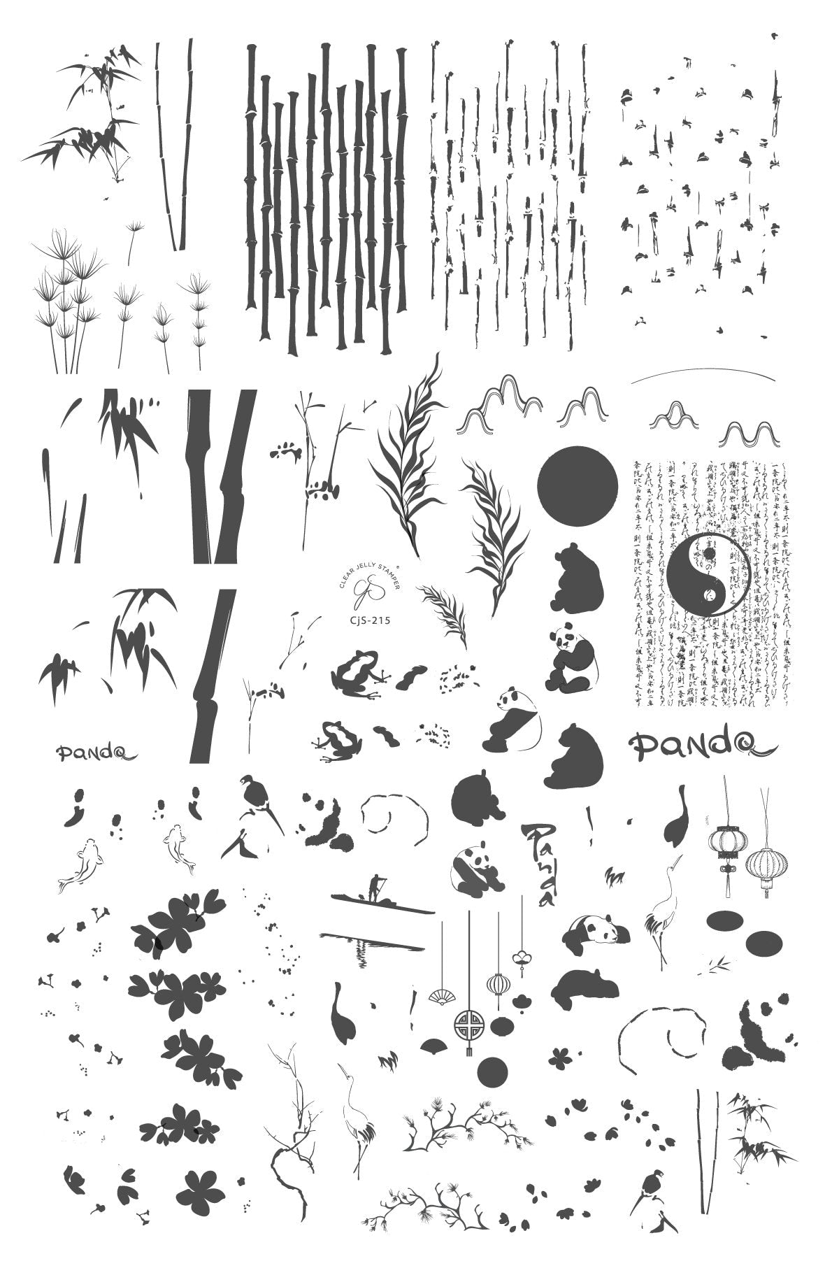 Clear Jelly Stamper- CjS-215- Panda and Friends