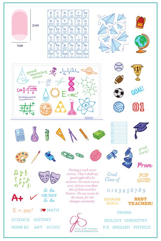 Clear Jelly Stamper- CjS-043- Back to School Scholastic