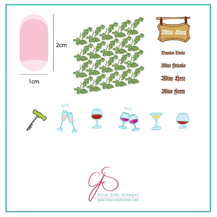 Clear Jelly Stamper- LC-21- Wine Shop