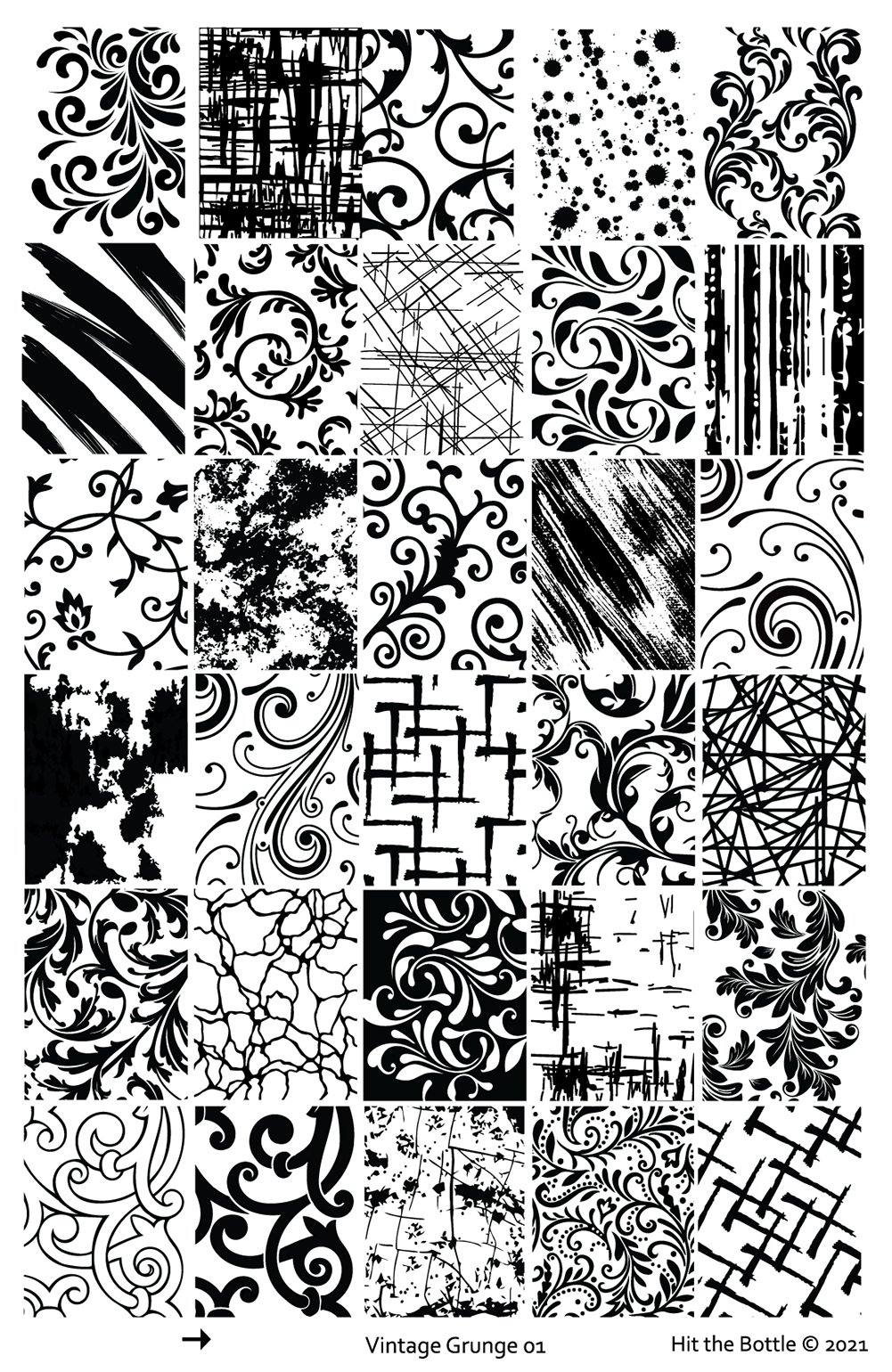 Hit the Bottle- Stamping Plate- Vintage Grunge 01