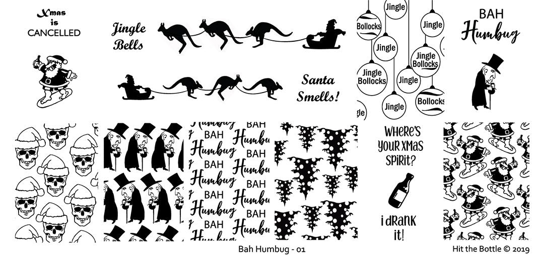 Hit the Bottle- Stamping Plate- Bah Humbug 01